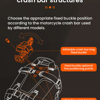 Wanderer Motorcycle Crash Bar Bags – Inflatable/Non-Inflatable, Waterproof Frame Bags with Reflective Strips & Anti-Theft System (Pair)