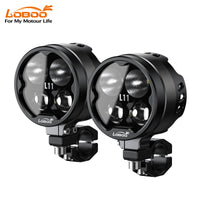 L11 Motorcycle Auxiliary Lights – 15000LM High/Low Beam with 3 Warning Modes, IP68 Waterproof, Intelligent Temp Control (Pair)
