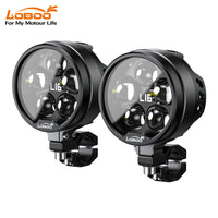 L16 Motorcycle Auxiliary Lights – 19000LM High & Low Beam LEDs, 3-Mode Warning, IP68 Waterproof, Intelligent Temp Control (Pair)