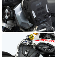 Wanderer Motorcycle Crash Bar Bags – Inflatable/Non-Inflatable, Waterproof Frame Bags with Reflective Strips & Anti-Theft System (Pair)