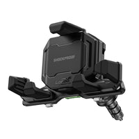 Motorcycle Phone Holder – Magnetic Damping, Auto-Lock Holder with Wired & Wireless Fast Charging, 360° Rotation for Handlebar 22–32mm