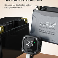 C36 Motorcycle Bi-Directional Battery Charger – 100W PD Fast Charge, Real-Time Voltage Display, IP67 Waterproof, Lead-Acid Repair, Mirror/Adhesive Mount