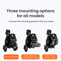 LOBOO-PH02S-Motorcycle Phone Holder with 15W Wireless & 24W Fast Charging – Anti-Vibration Handlebar Holder for iPhone, Samsung & More (65–98mm Width)