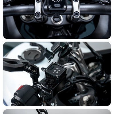 C36 Motorcycle Bi-Directional Battery Charger – 100W PD Fast Charge, Real-Time Voltage Display, IP67 Waterproof, Lead-Acid Repair, Mirror/Adhesive Mount