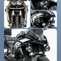 L18S Motorcycle Auxiliary Lights – 23000LM High/Low Beam with 8-Level Brightness & Color Temp Adjustment, 3 Warning Modes, IP68 Waterproof (Pair)