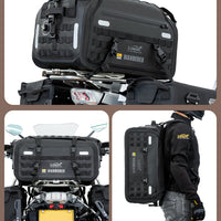 Wanderer 50L Waterproof Motorcycle Tail Bag – TPU Dry/Wet Separation Duffle with MOLLE System, Reflective Strips, Adventure Luggage (BWB50T02BK)