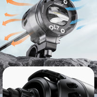 L7S Motorcycle Auxiliary Lights – 15000LM High/Low Beam Driving Fog Lamps, 3 Warning Modes, IP68 Waterproof, CNC Alloy Housing, Fits 22–28mm Bars (Pair)