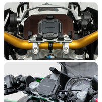 Motorcycle Phone Holder – Magnetic Damping, Auto-Lock Holder with Wired & Wireless Fast Charging, 360° Rotation for Handlebar 22–32mm